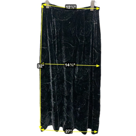 088 Talbots | EUC Vintage 90s Velvet Skirt Paisley Pattern (Silk Blend,size 2) - Picture 4 of 8